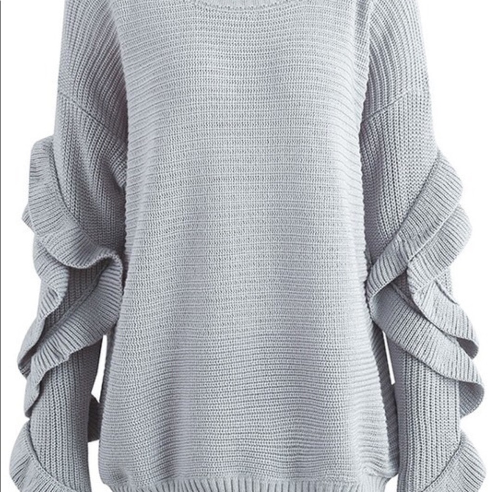 ❗️SALE LAST ONE ❗️Oversized Ruffles Knit Sweater - Picture 6 of 8